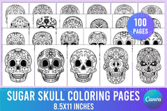Sugar Skull Coloring Page - CraftNest - Digital Crafting and Art