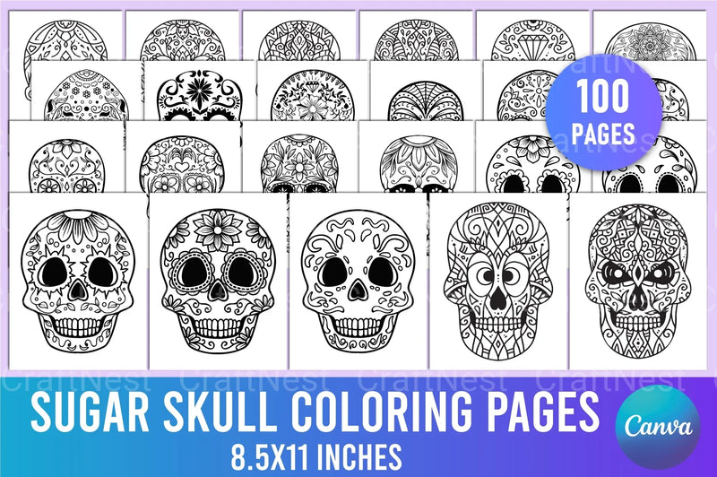 Sugar Skull Coloring Page - CraftNest - Digital Crafting and Art