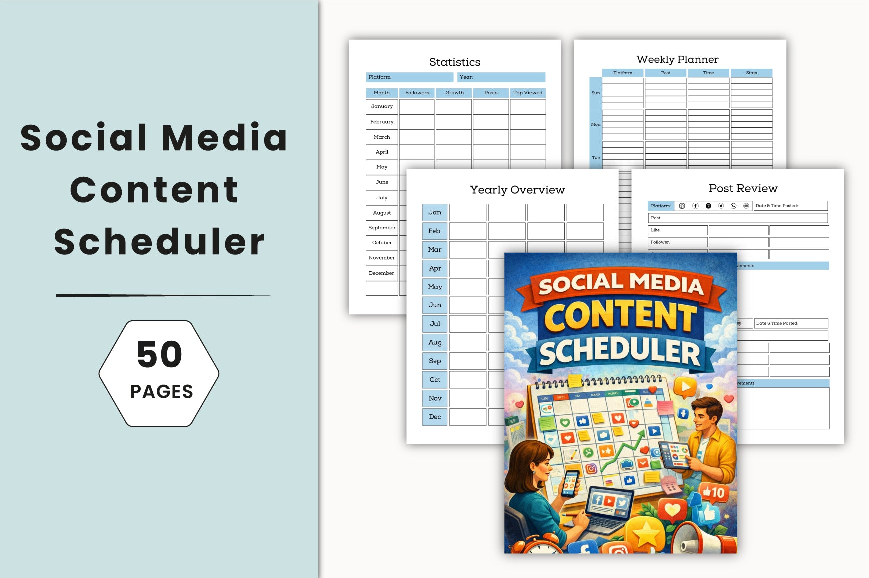 Social Media Content Scheduler Planner