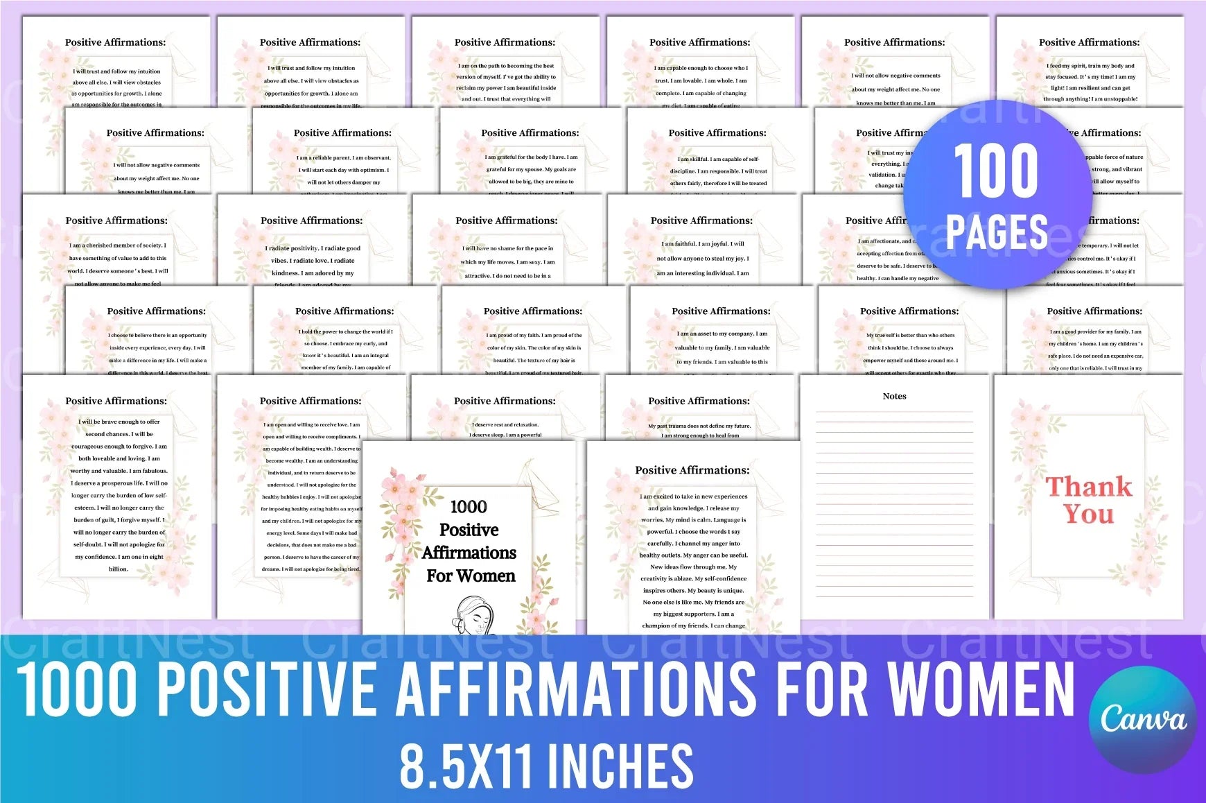 Positive Affirmations for Women - CraftNest - Digital Crafting and Art