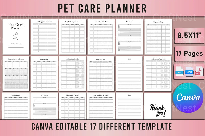 Pet Care Planner Guide - CraftNest - Digital Crafting and Art