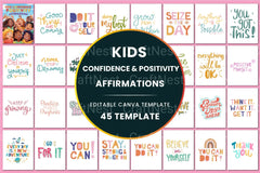 Kids Confidence and Positivity Affirmations - CraftNest - Digital Crafting and Art