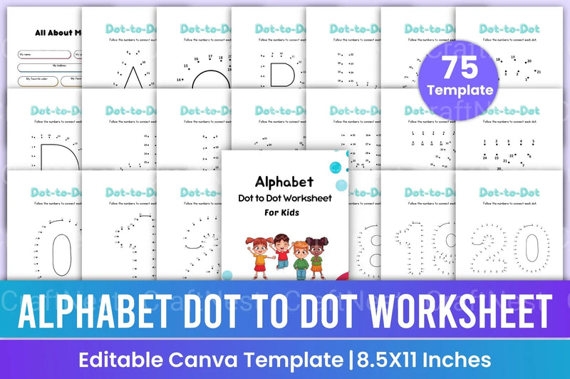Alphabet Dot to Dot Worksheet for Kids - CraftNest - Digital Crafting and Art