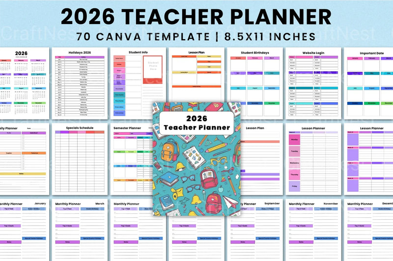 Teacher Planner 2024: Organize Your Classroom Efficiently - CraftNest - Digital Crafting and Art