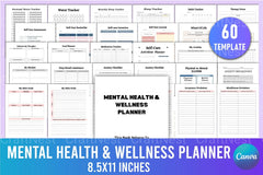 Mental Health Wellness Planner - CraftNest - Digital Crafting and Art