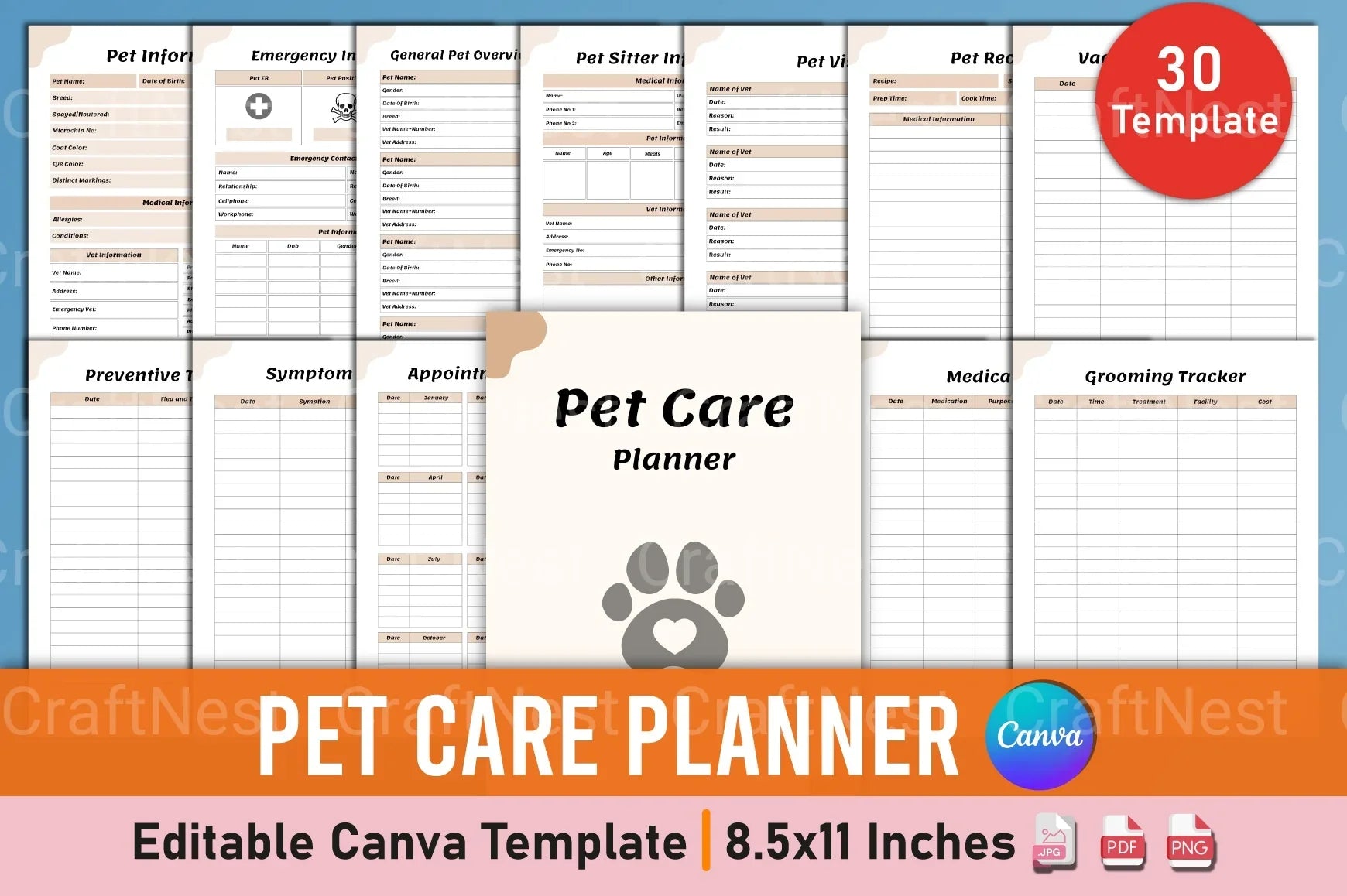 Pet Care Planner: Organize Your Pet's Needs - CraftNest - Digital Crafting and Art