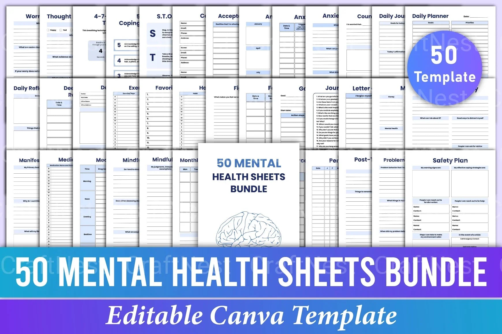 Mental Health Worksheets for Wellbeing - CraftNest - Digital Crafting and Art