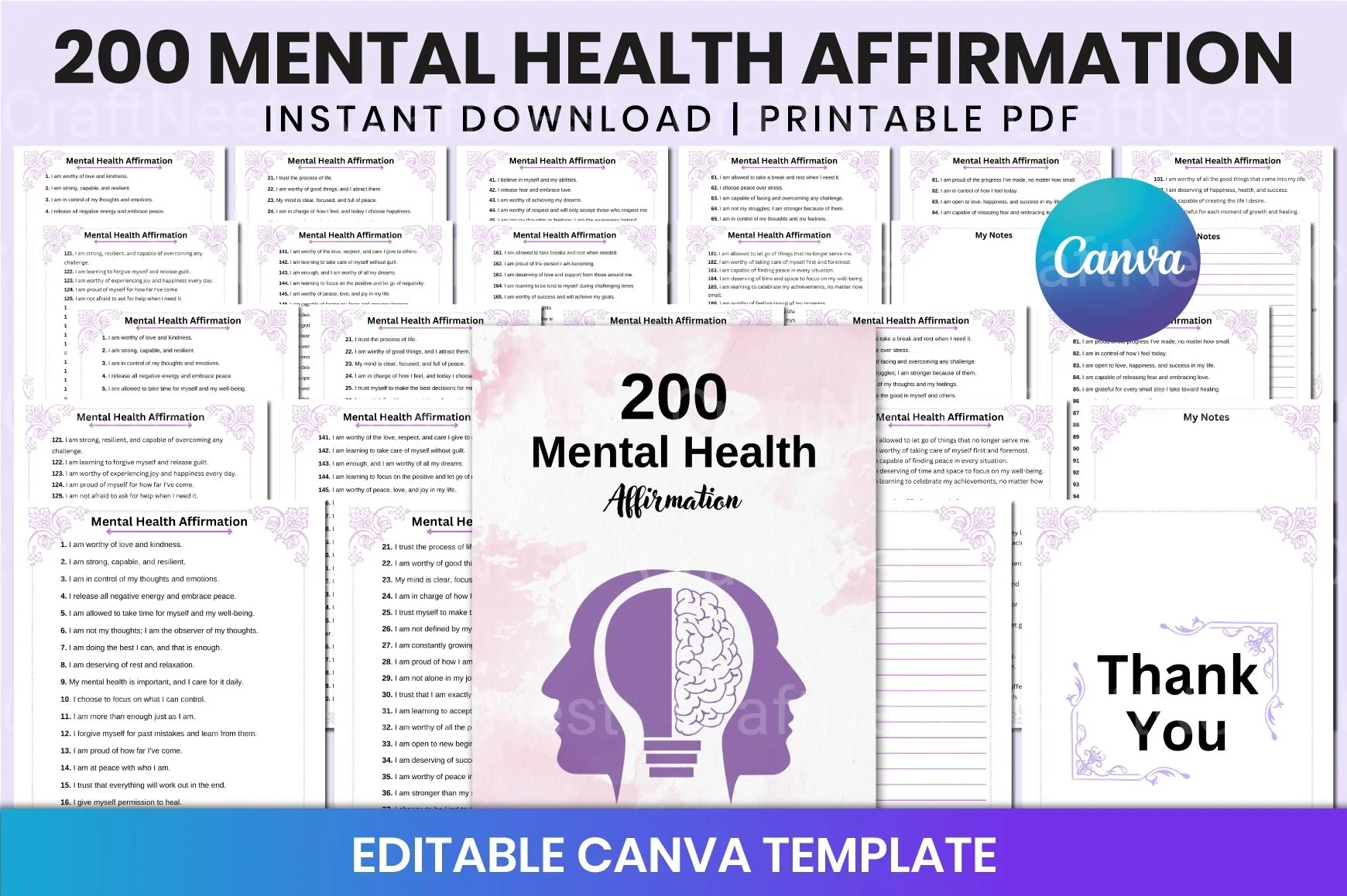 Mental Health Affirmation for Wellbeing - CraftNest - Digital Crafting and Art