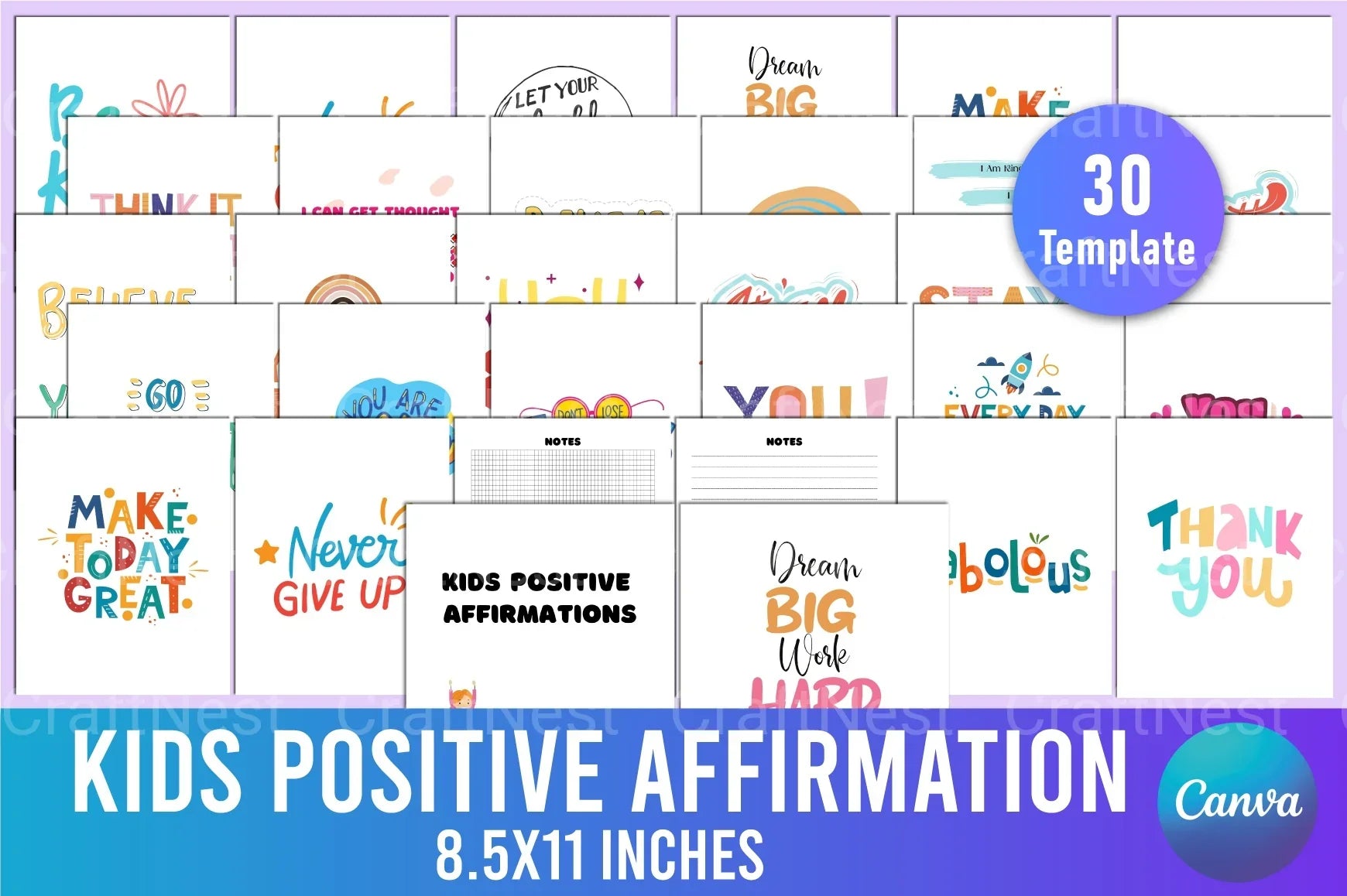 Kids Positive Affirmations - CraftNest - Digital Crafting and Art