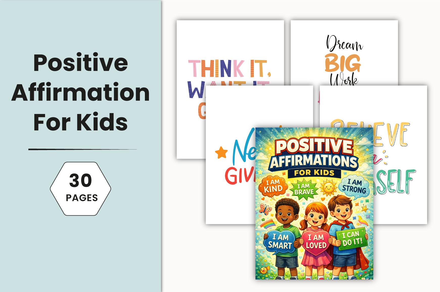 Positive Affirmations Planner for Kids