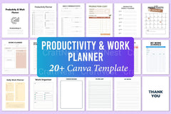 Productivity Work Planner - CraftNest - Digital Crafting and Art