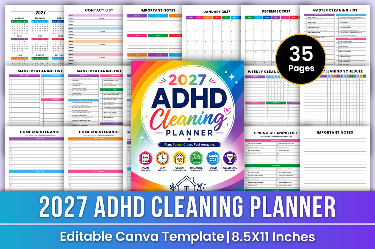 ADHD Cleaning Planner for Effective Organization