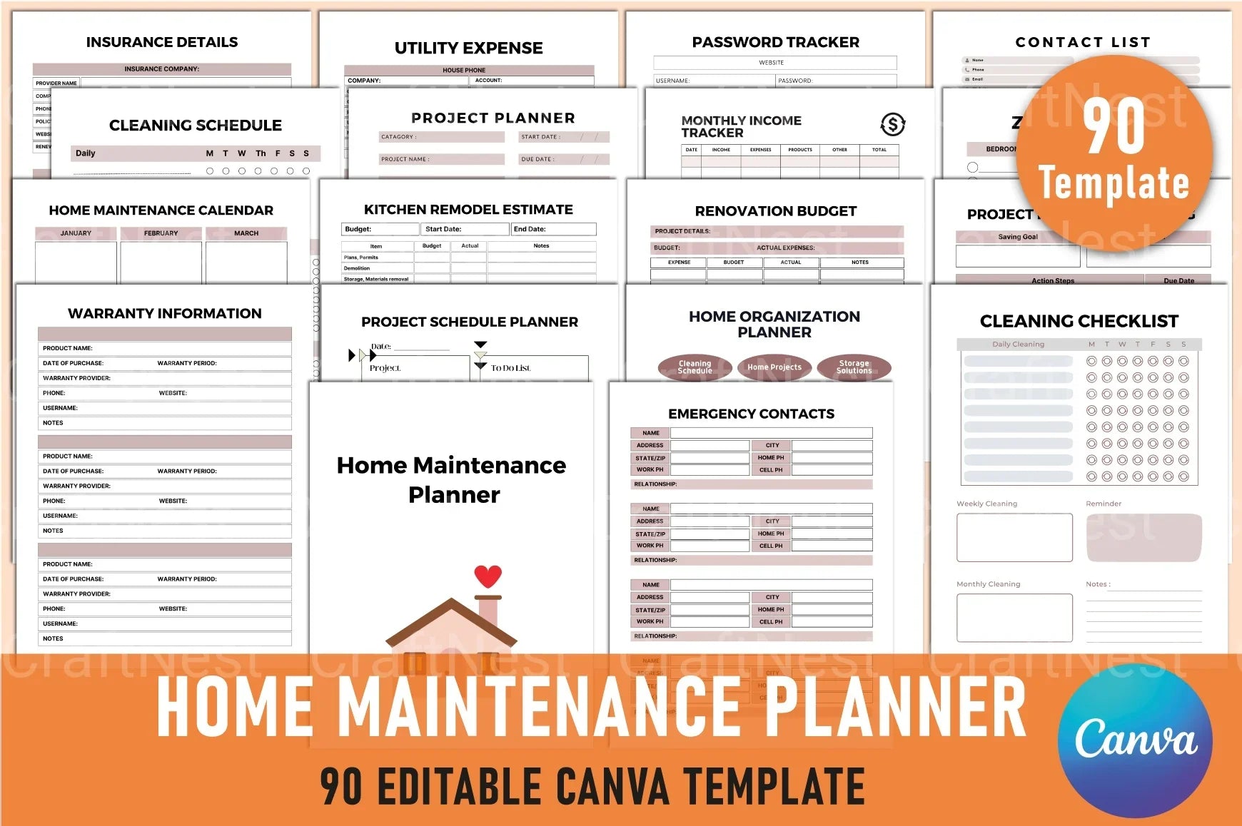 Home Maintenance Planner Guide - CraftNest - Digital Crafting and Art