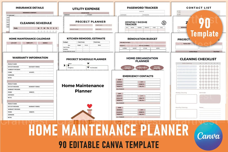 Home Maintenance Planner Guide - CraftNest - Digital Crafting and Art