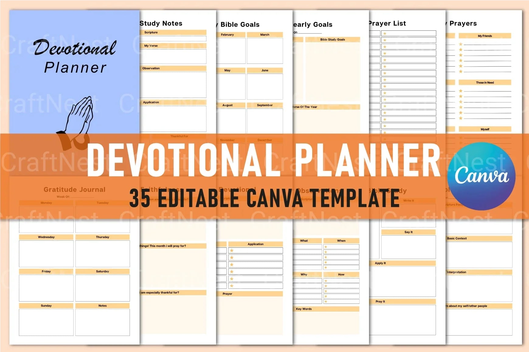 Devotional Planner for Spiritual Growth - CraftNest - Digital Crafting and Art