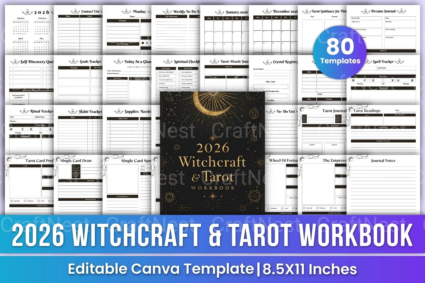 Witchcraft Tarot Workbook Guide - CraftNest - Digital Crafting and Art