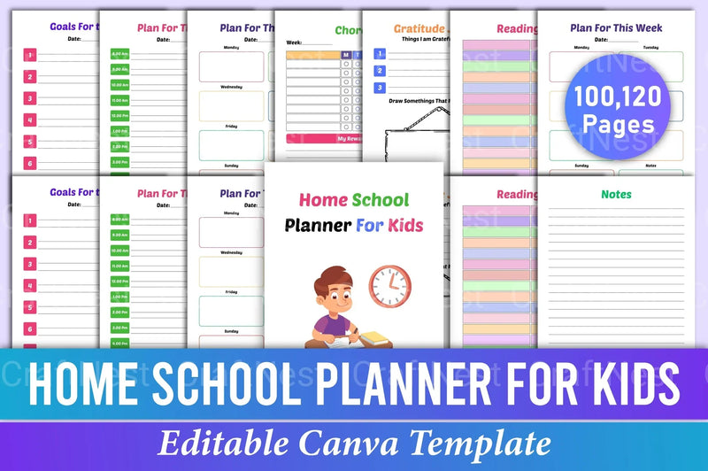Home School Planner for Kids - CraftNest - Digital Crafting and Art