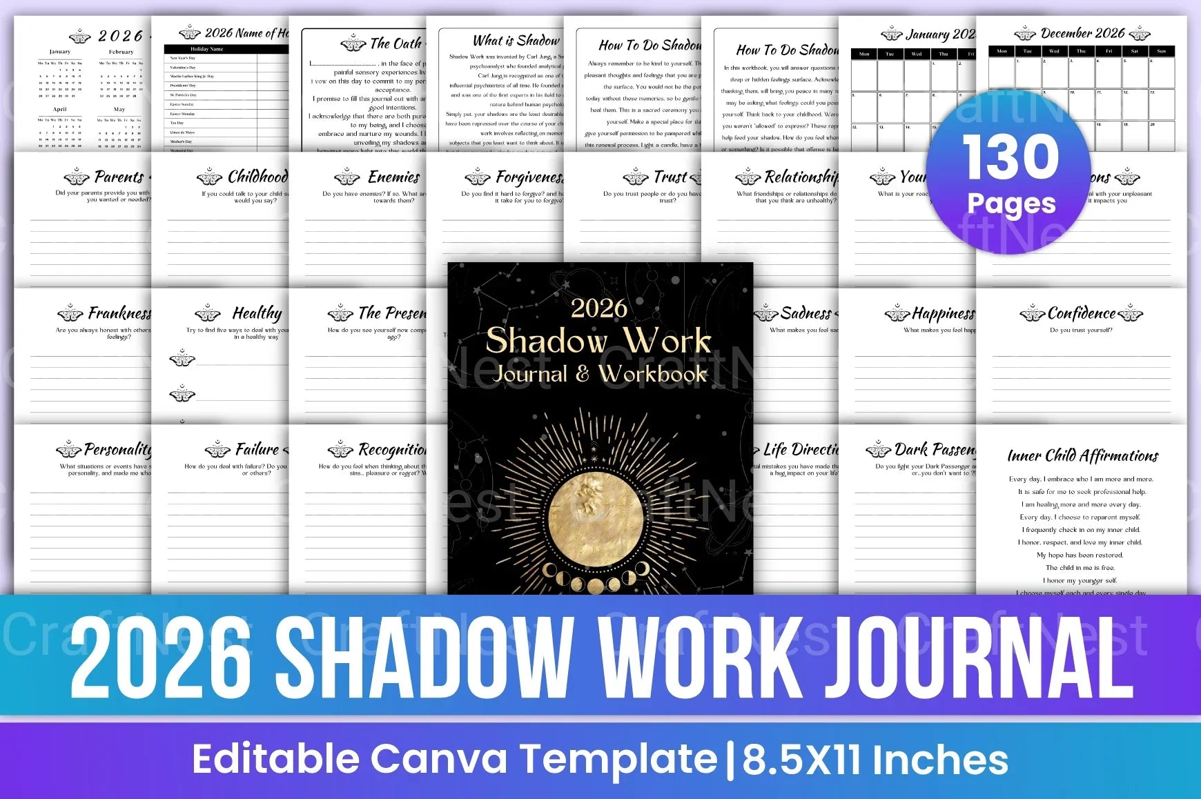 Shadow Work Workbook Guide - CraftNest - Digital Crafting and Art