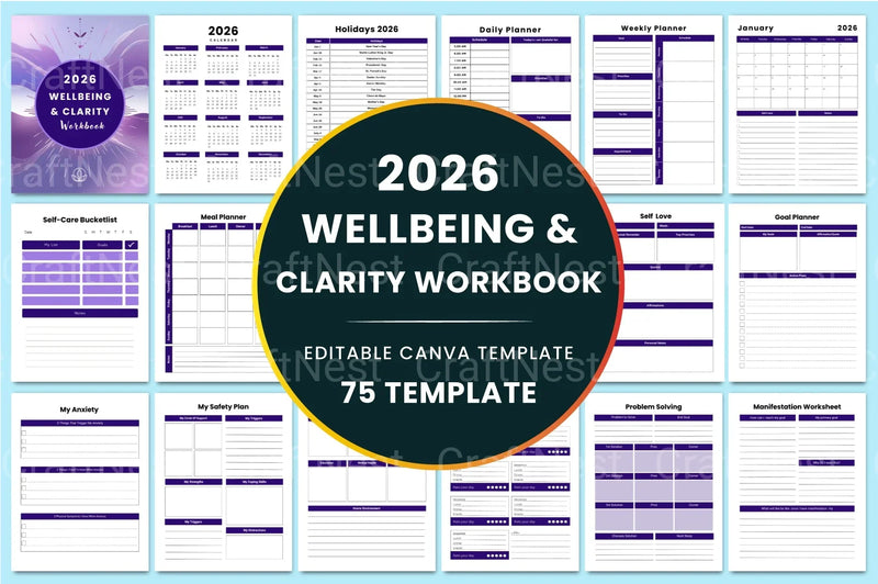 Wellbeing Clarity Workbook for Personal Growth - CraftNest - Digital Crafting and Art