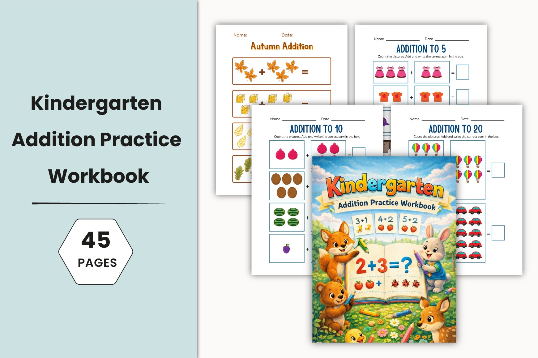 Kindergarten Addition Practice Workbook