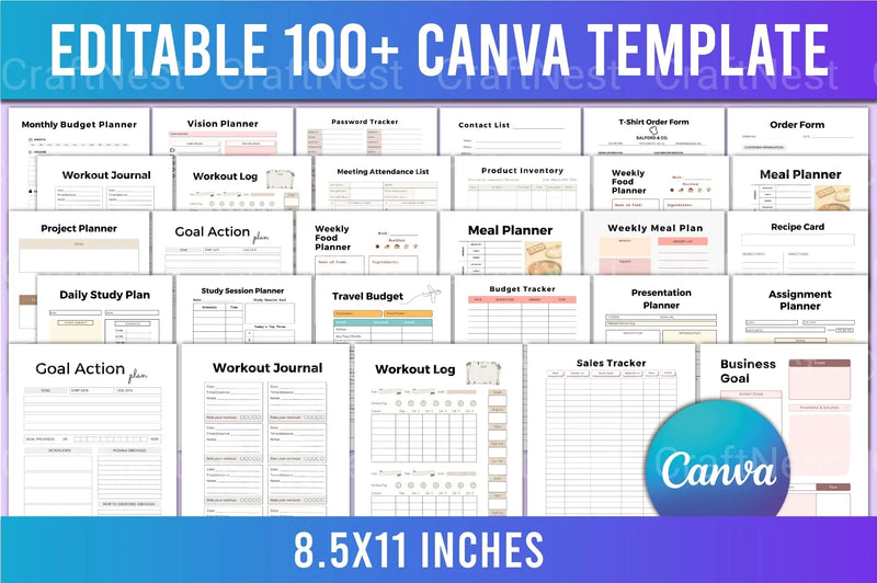 Editable Canva Template Collection - CraftNest - Digital Crafting and Art