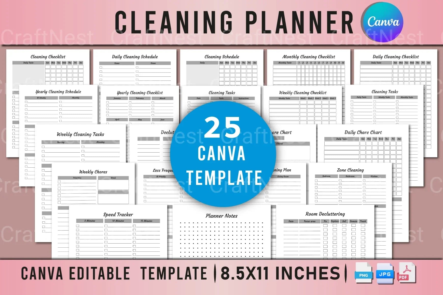 Ultimate Cleaning Planner for Organized Living - CraftNest - Digital Crafting and Art