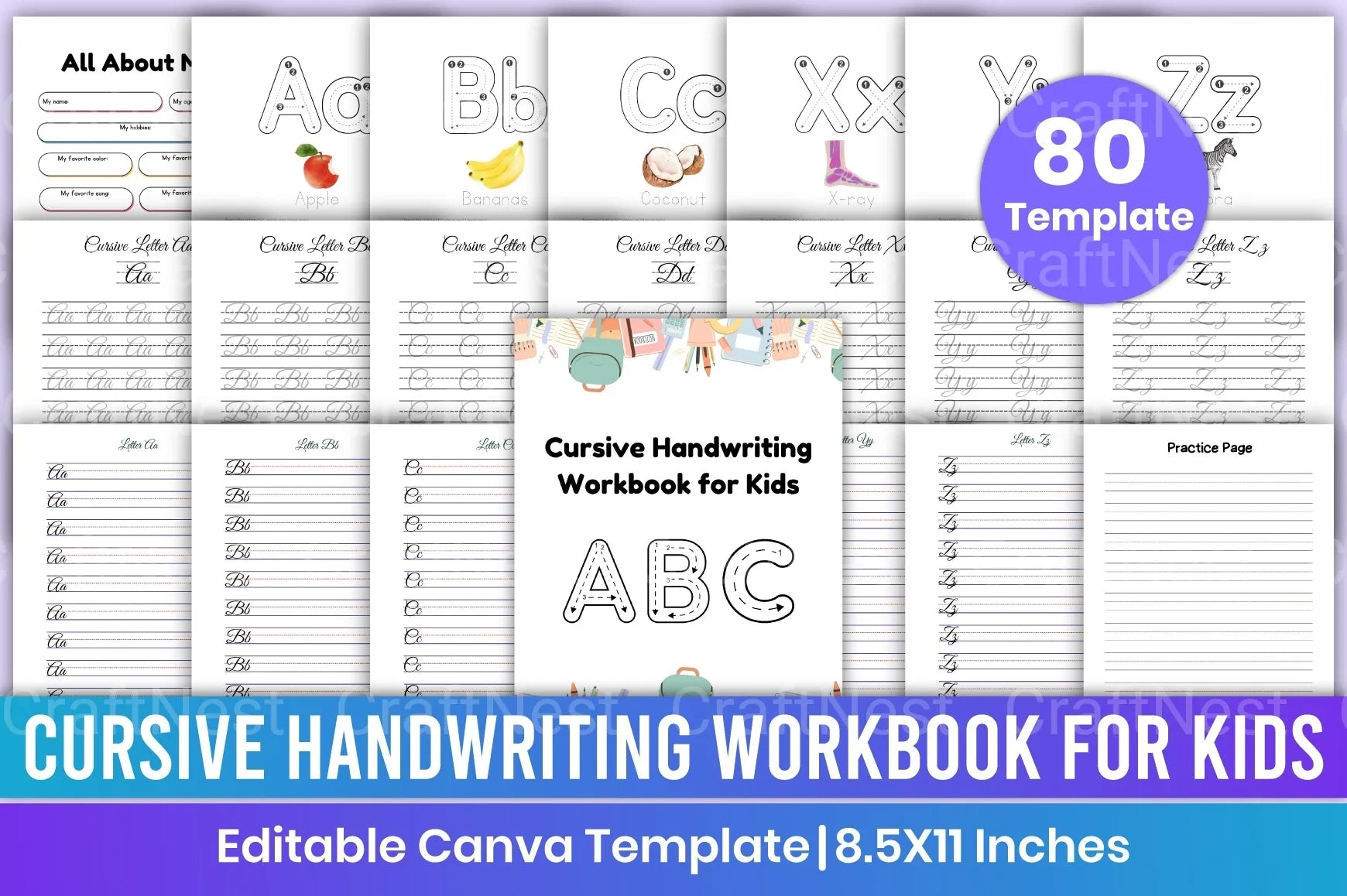 Cursive Handwriting Workbook for Kids - CraftNest - Digital Crafting and Art