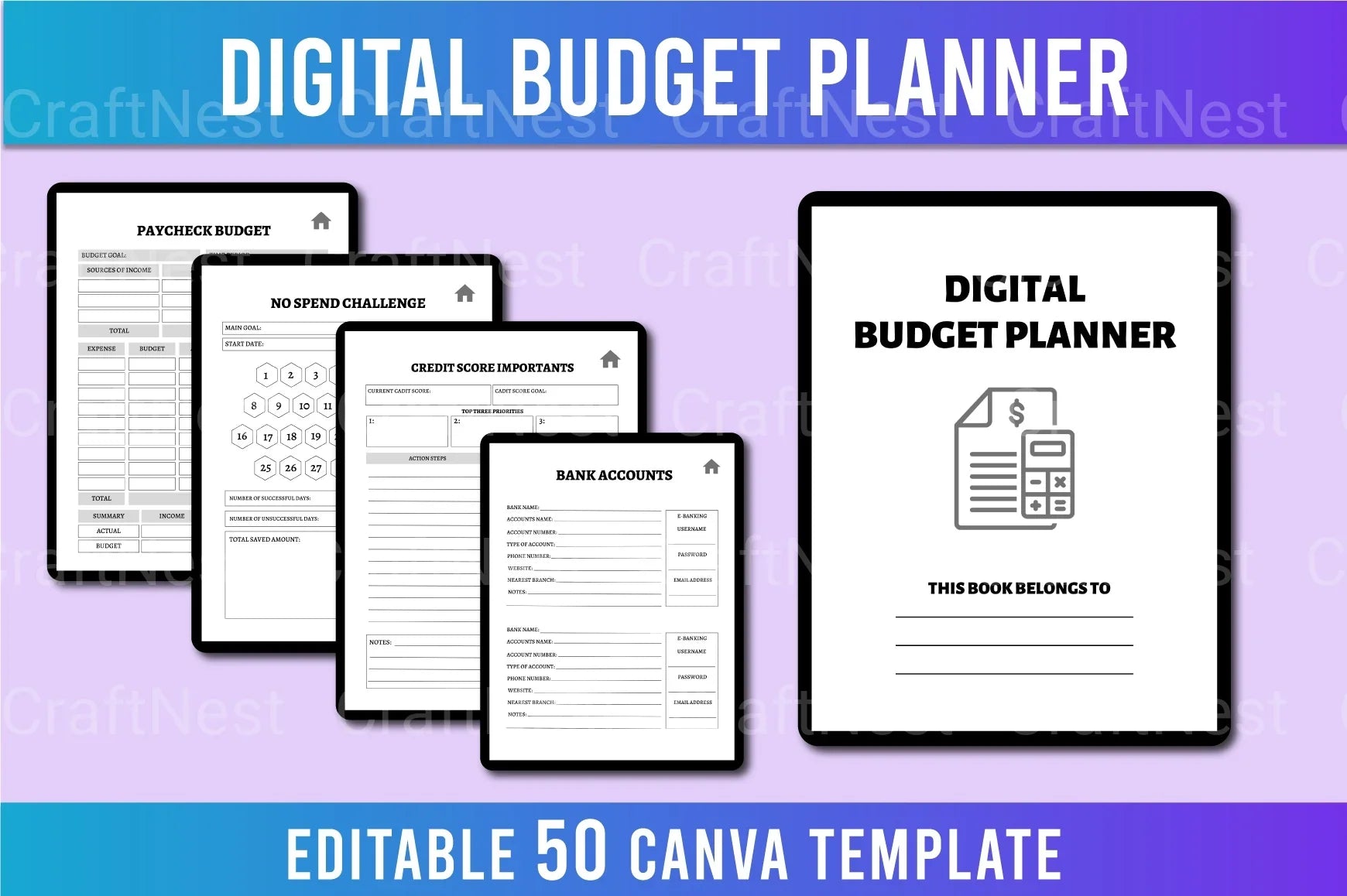 Budget Planner Template - CraftNest - Digital Crafting and Art