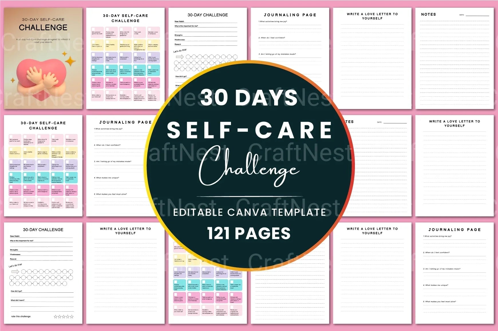 Day Self Care Challenge: Boost Your Wellbeing - CraftNest - Digital Crafting and Art