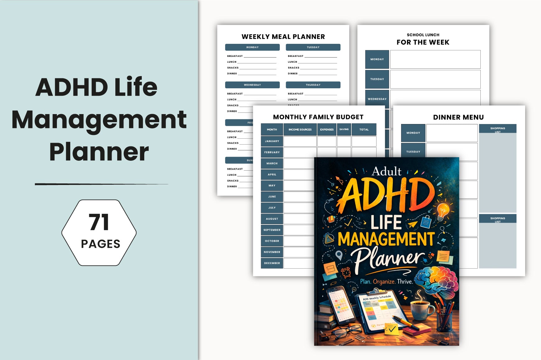 Adult ADHD Life Management Planner