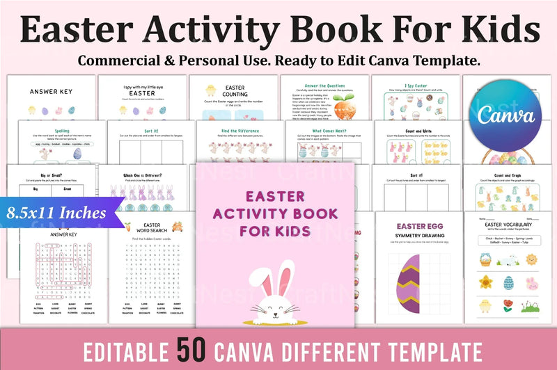 Easter Activity Book for Kids - CraftNest - Digital Crafting and Art