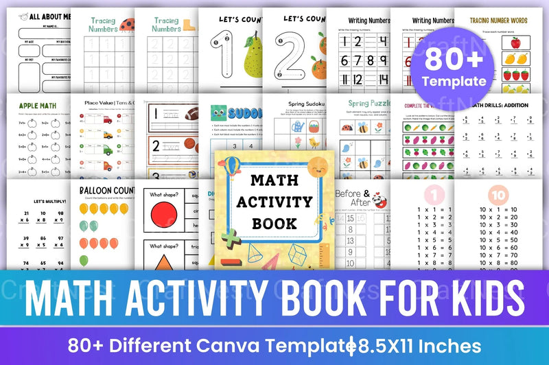 Math Activity Book for Kids - CraftNest - Digital Crafting and Art