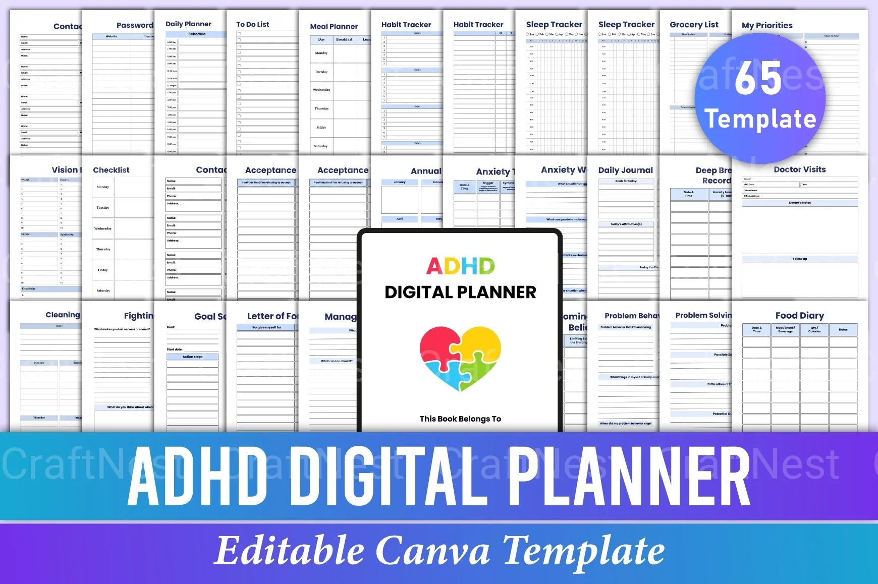 ADHD Planner for Effective Organization - CraftNest - Digital Crafting and Art