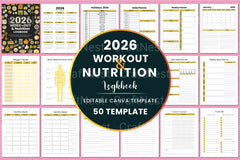 Workout Nutrition Logbook for Optimal Fitness - CraftNest - Digital Crafting and Art