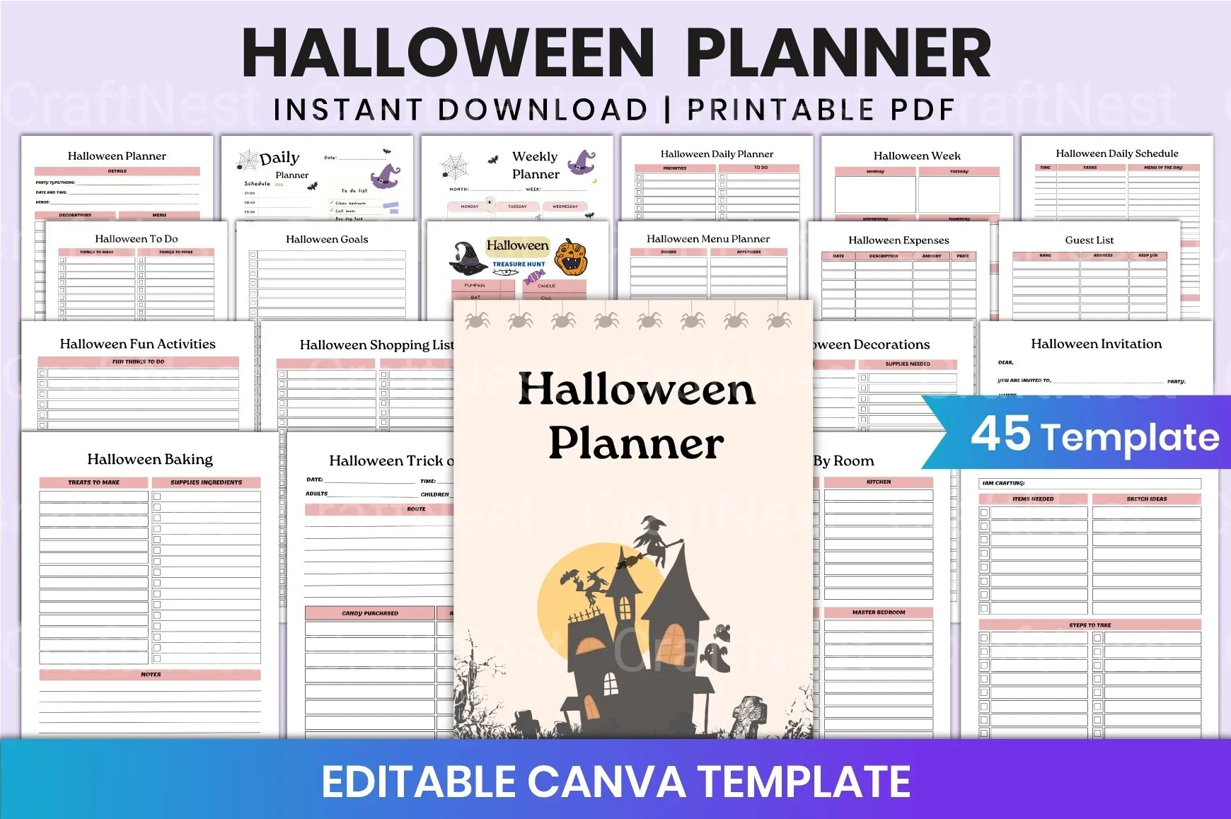 Halloween Planner Canva Template - CraftNest - Digital Crafting and Art