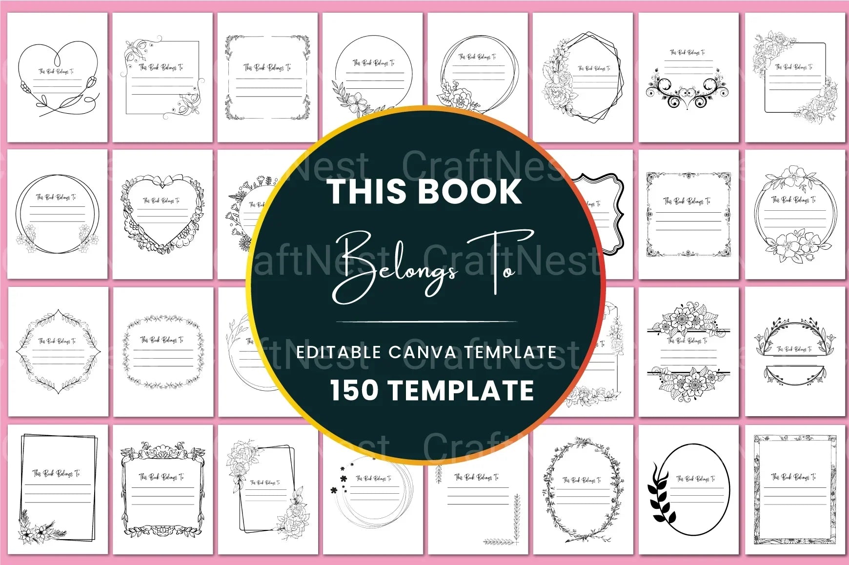 This Book Belongs To: Personalized Bookplate Design - CraftNest - Digital Crafting and Art