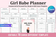 Girl Babe Planner: Stylish & Functional Organizer - CraftNest - Digital Crafting and Art