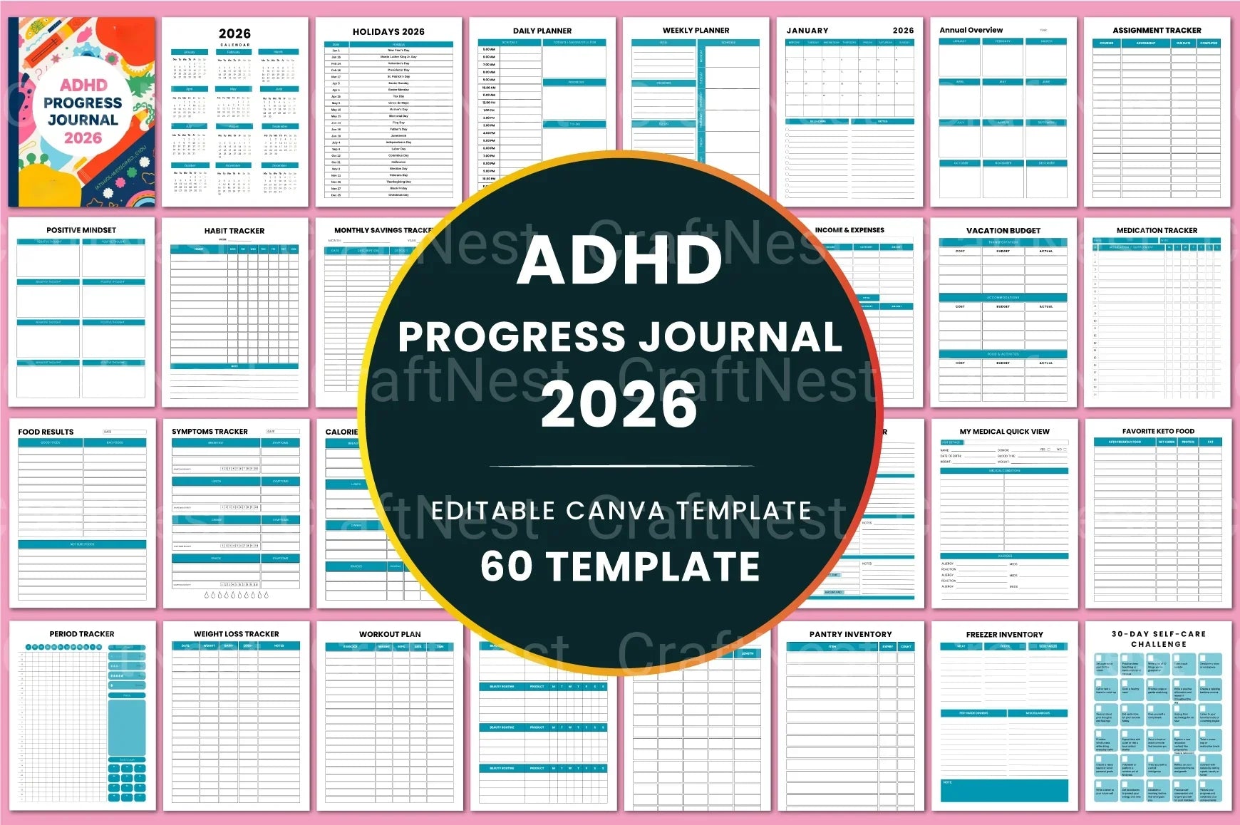 ADHD Progress Tracker - CraftNest - Digital Crafting and Art