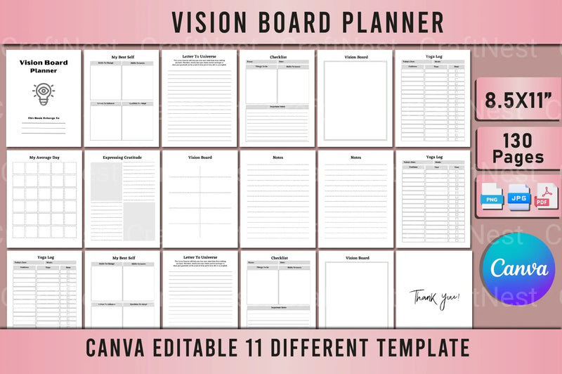Vision Board Planner - CraftNest - Digital Crafting and Art
