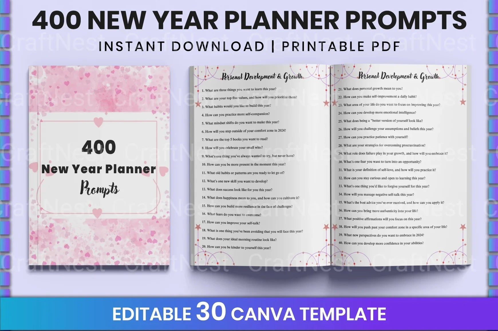 New Year Planner Prompts for Goal Setting - CraftNest - Digital Crafting and Art