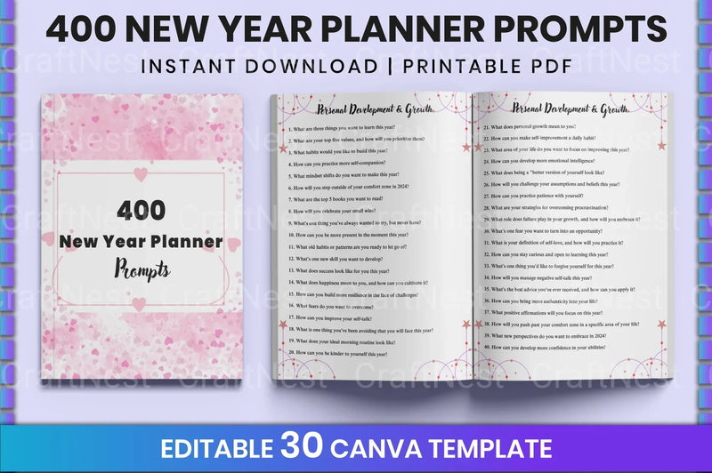 New Year Planner Prompts for Goal Setting - CraftNest - Digital Crafting and Art
