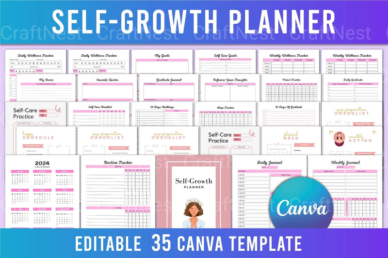 Self Growth Planner - CraftNest - Digital Crafting and Art