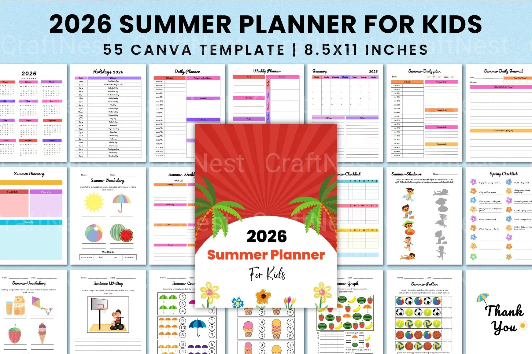 Summer Planner for Kids - CraftNest - Digital Crafting and Art