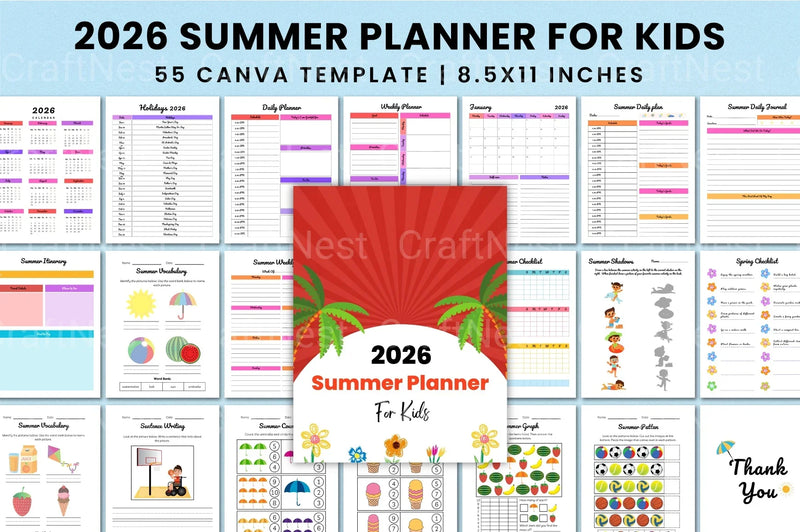 Summer Planner for Kids - CraftNest - Digital Crafting and Art