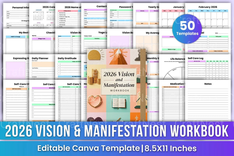 Vision Manifestation Workbook for Goal Setting and Success - CraftNest - Digital Crafting and Art