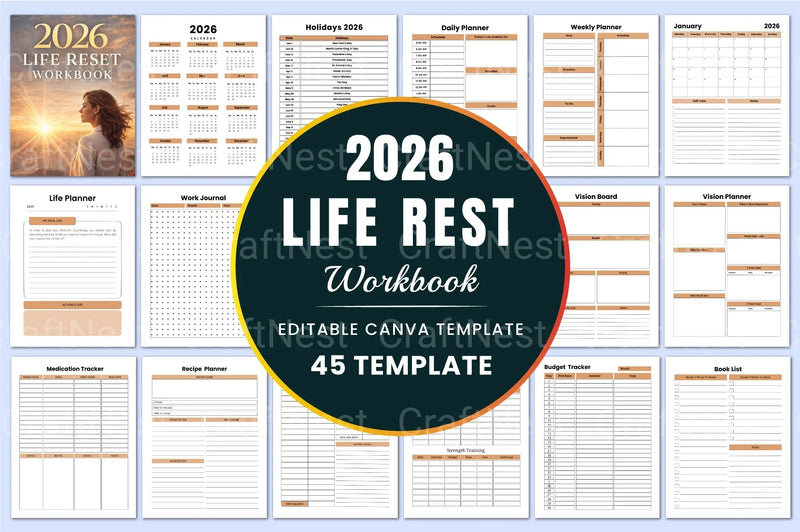 Life Reset Workbook: Transform Your Life Today - CraftNest - Digital Crafting and Art