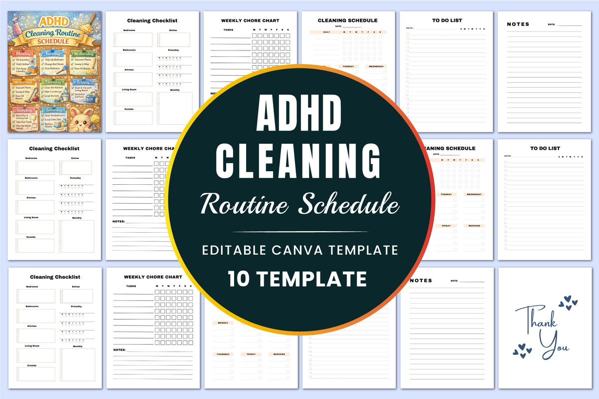 ADHD Cleaning Routine Schedule