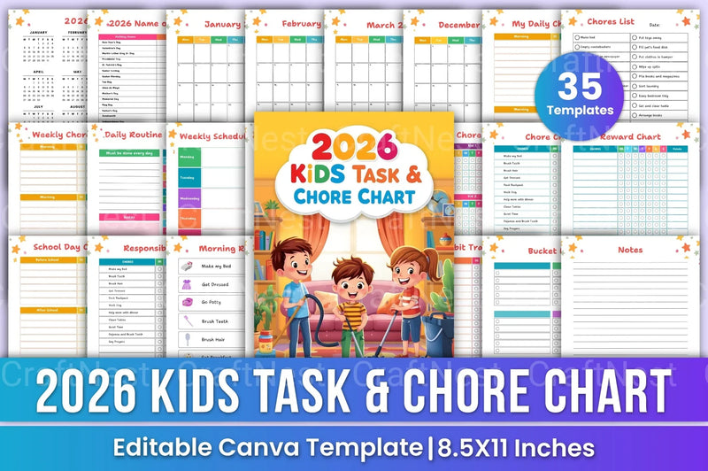 Kids Chore Chart for Task Management - CraftNest - Digital Crafting and Art