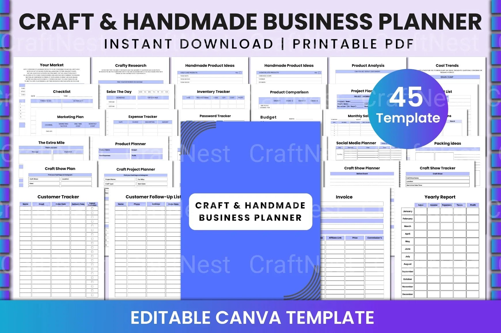 Craft Handmade Business Planner - CraftNest - Digital Crafting and Art