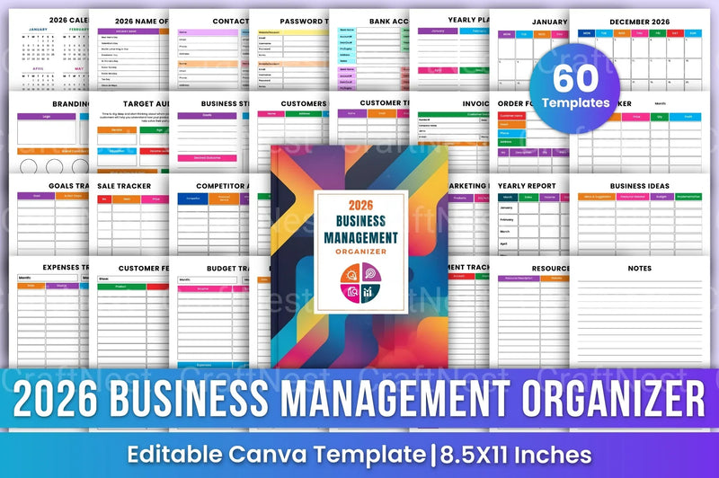 Business Management Organizer - CraftNest - Digital Crafting and Art